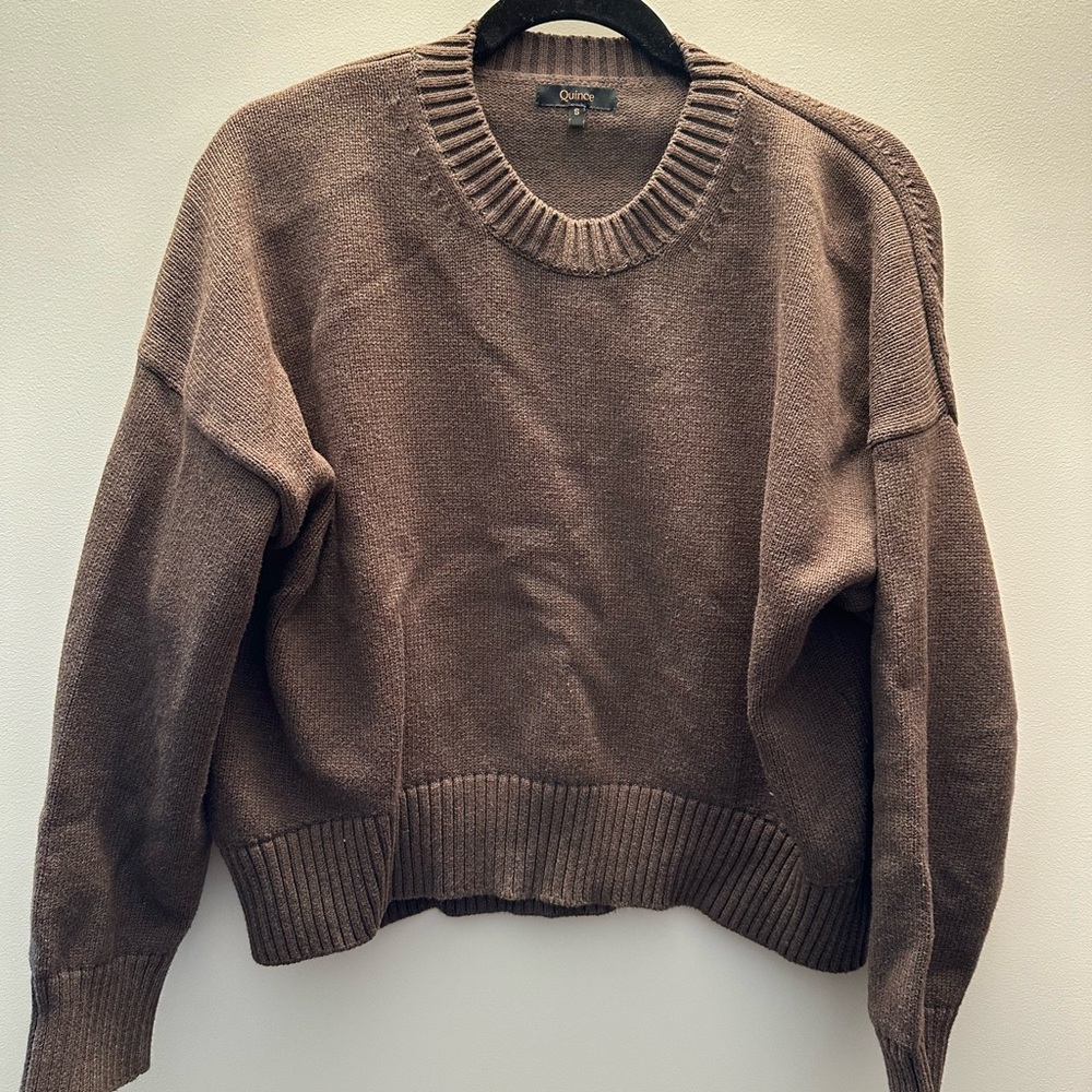 Quince Chocolate Crew Neck Sweater